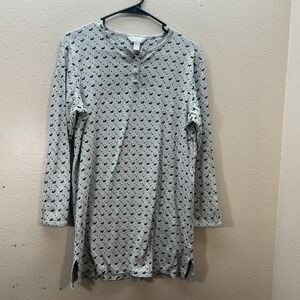 Vintage Charter Club Intimates M Scotty Dog Print Nightgown Sleep Shirt Cotton M